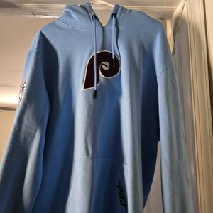 Light Blue Men's Phillies Hoodie with Maroon Crest Size Xl